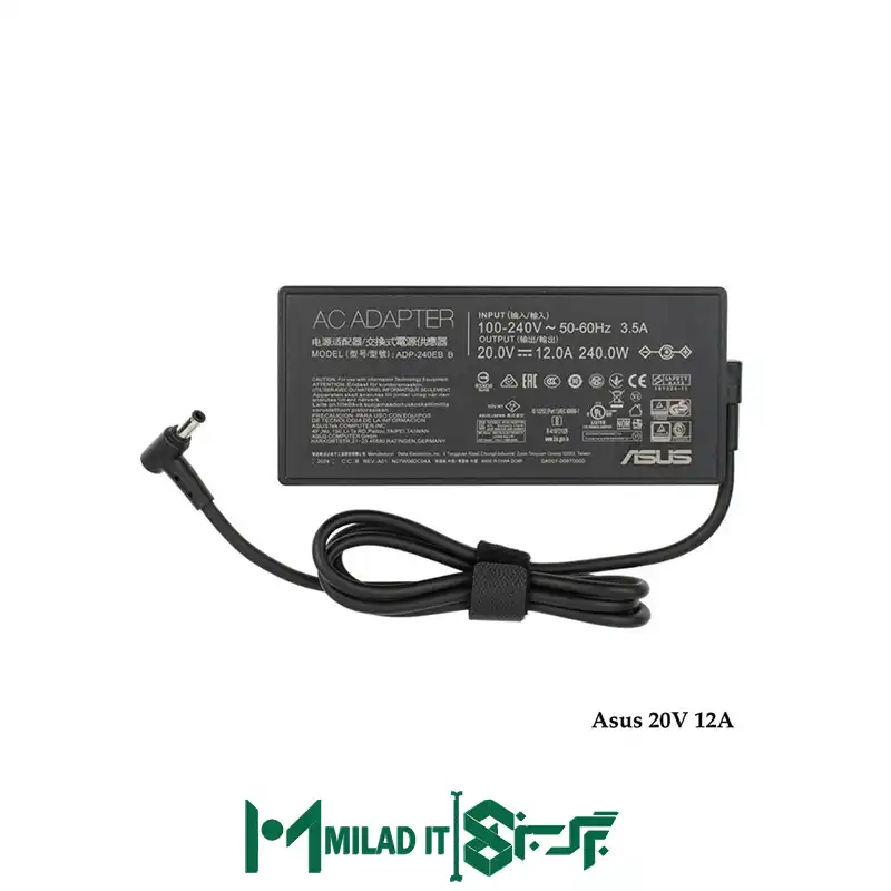 آداپتور لپ تاپ ایسوس Asus ۲۰V ۱۲A Slim _۶.۰۳.۷ کابل PC- سوزن دار آداپتور لپ تاپ ایسوس Asus ۲۰V ۱۲A Slim _۶.۰۳.۷ کابل PC- سوزن دار