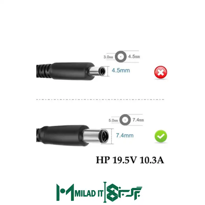 آداپتور لپ تاپ اچ پی HP 19.5V 10.3A _7.45.0 - برند GIMO Plus