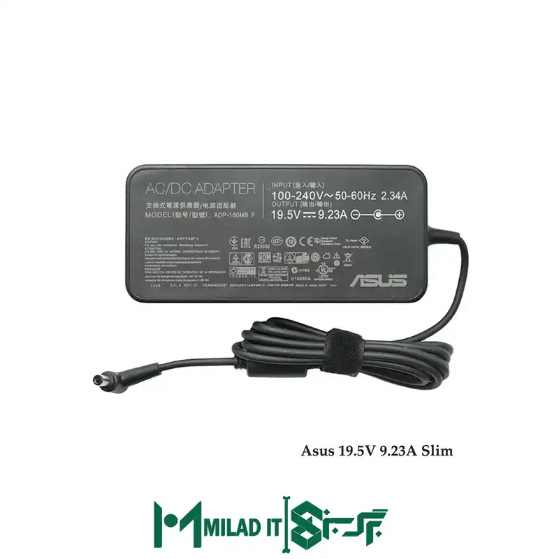آداپتور لپ تاپ ایسوس-سوزن دار Asus 19.5V 9.23A Slim _6.03.7 برند GIMO Plus