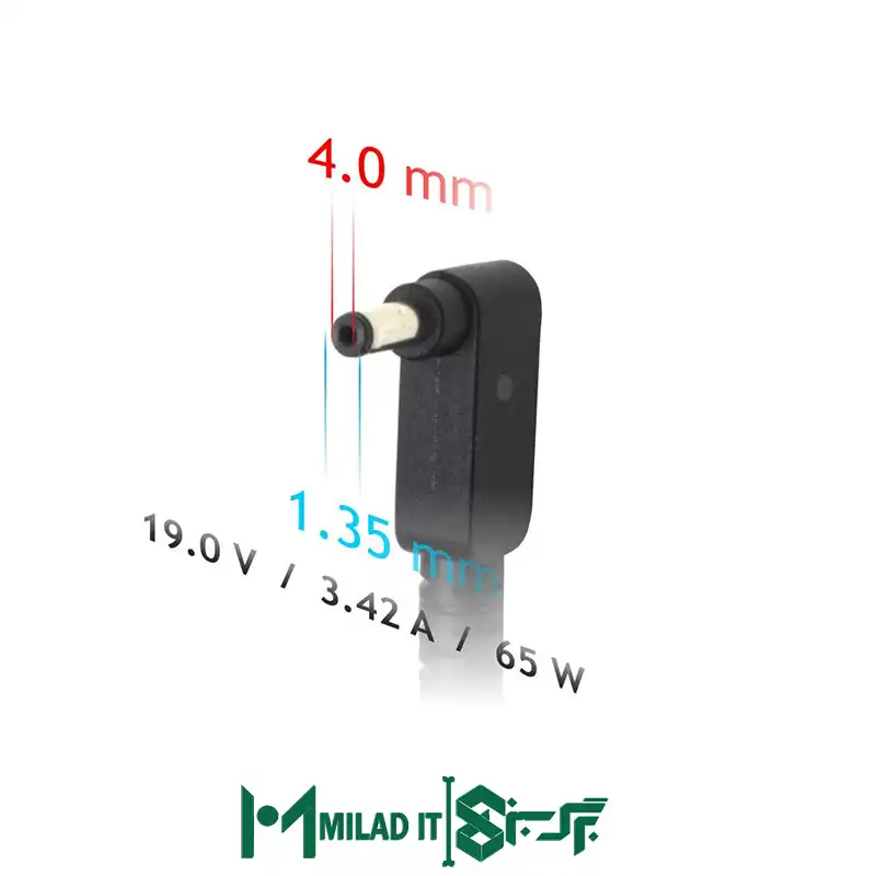آداپتور لپ تاپ ایسوس Asus 19V 3.42A _4.01.35 زنبوکی سر فیش بزرگ مربعی