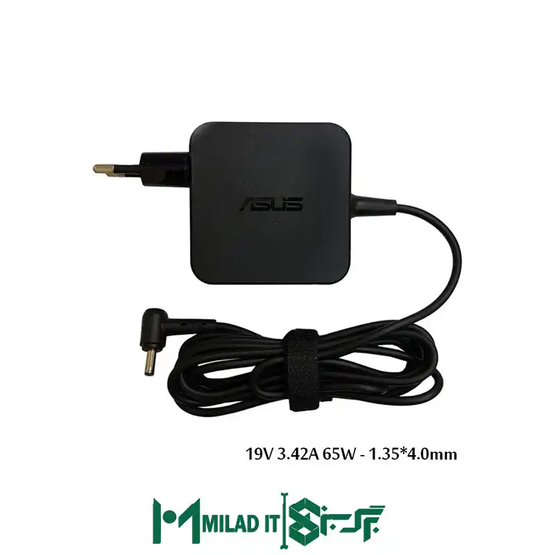 آداپتور لپ تاپ ایسوس Asus 19V 3.42A _4.01.35 زنبوکی سر فیش بزرگ مربعی