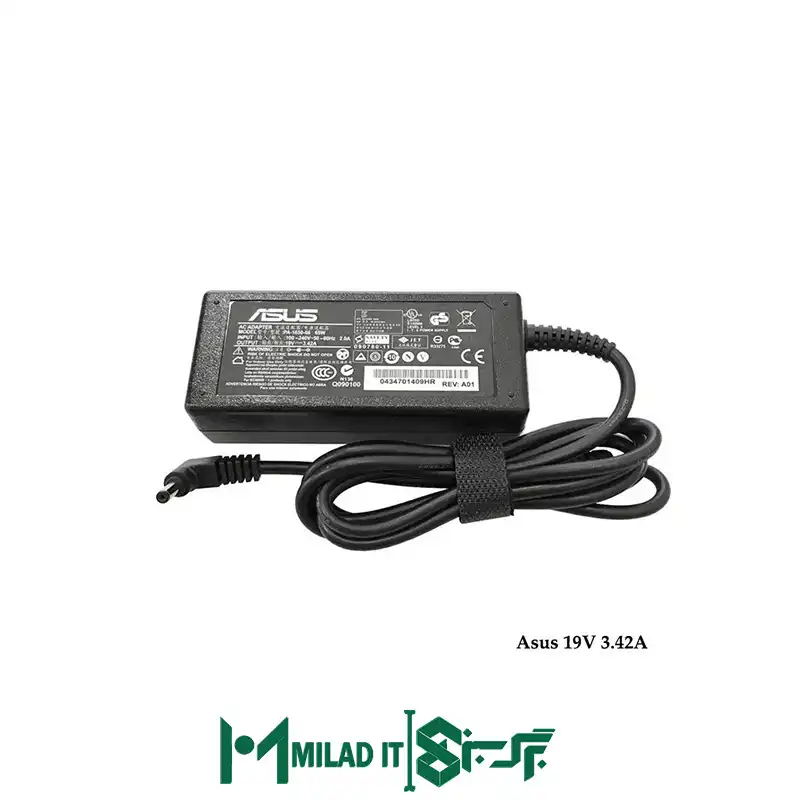 آداپتور لپ تاپ ایسوس Asus 19V 3.42A _4.01.35 زنبوکی سر فیش بزرگ