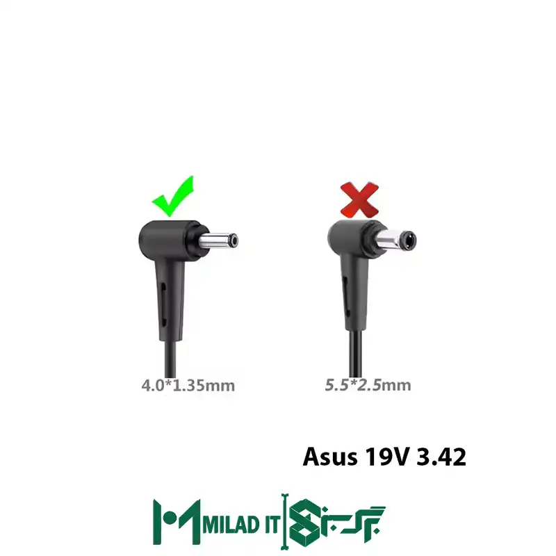 آداپتور لپ تاپ ایسوس Asus 19V 3.42A _4.01.35 مربعی- گارانتی بیمه ایران