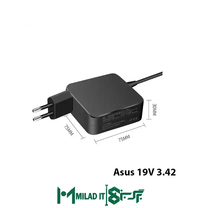 آداپتور لپ تاپ ایسوس Asus 19V 3.42A _4.01.35 مربعی- گارانتی بیمه ایران