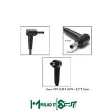 آداپتور لپ تاپ ایسوس Asus 19V 3.42A _4.53.0 مربعی زنبوکی سوزن دار