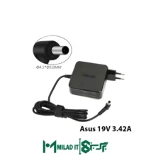 آداپتور لپ تاپ ایسوس Asus 19V 3.42A _4.5x3.0 مربعی- گارانتی بیمه ایران