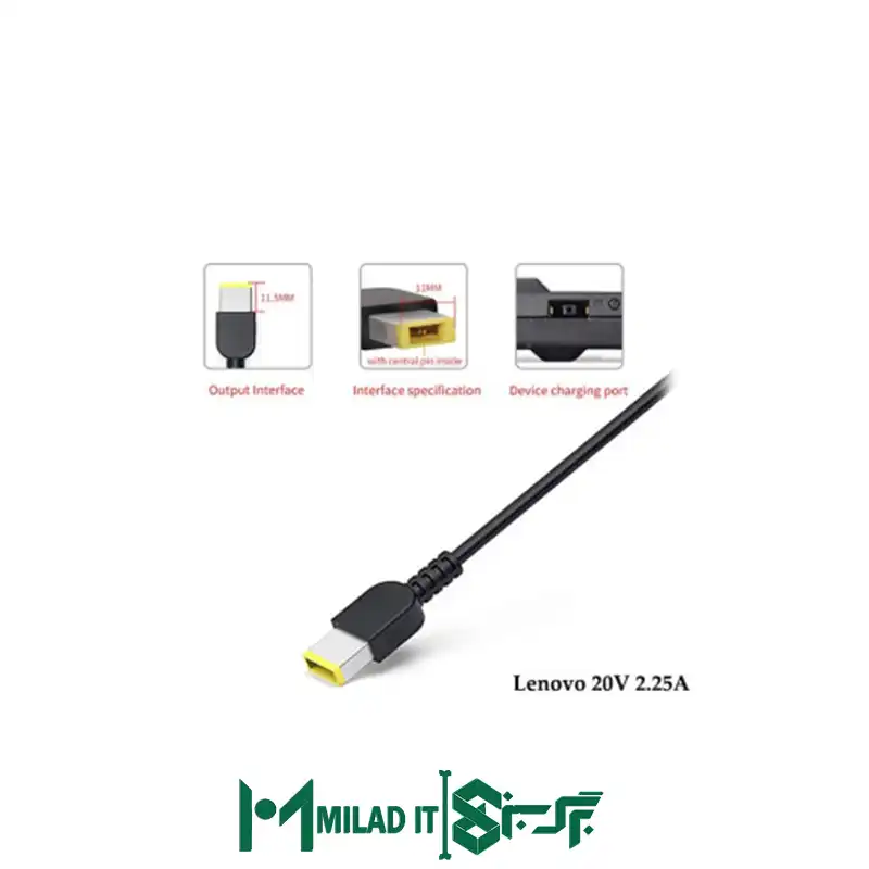 آداپتور لپ تاپ لنوو Lenovo 20V 2.25A _USB